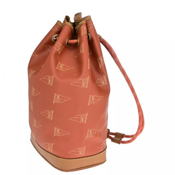 LOUIS VUITTON Logo Cup Saint Tropez Shoulder Bag PVC Leateher Red - Picture 2 of 12